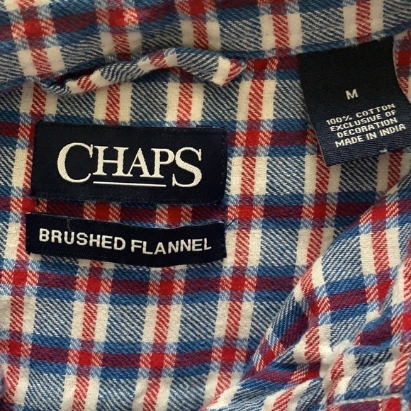 Chaps Men’s Brushed Flannel Plaid Shirt M - Picture 4 of 5